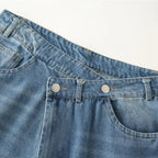 Women's Casual Baggy Denim Jeans Wide Leg High Waist Trousers