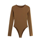 Women's Elegant Long Sleeve Bodysuit Slim Casual Top
