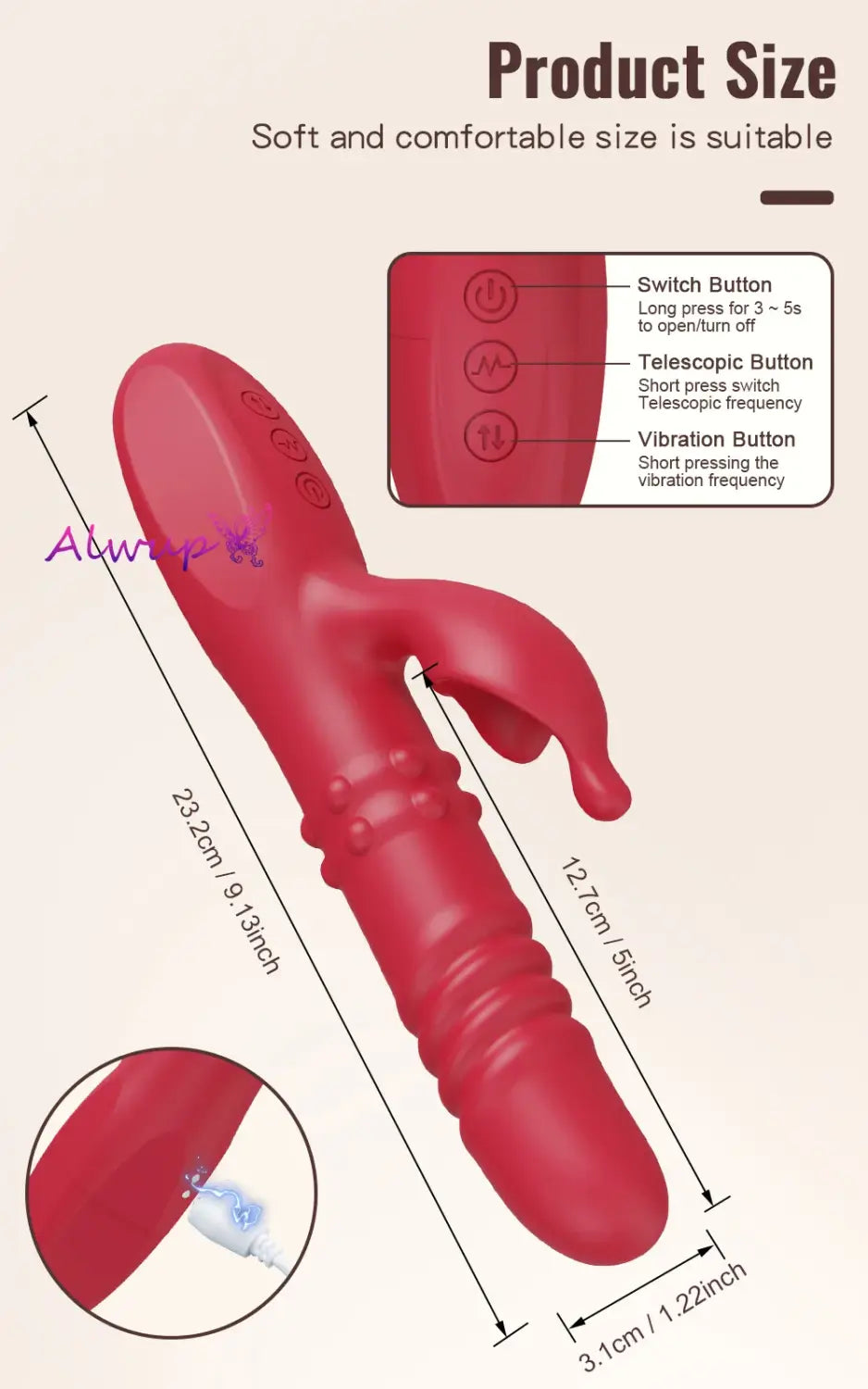 Rabbit Vibrator For Women Powerful G Spot Telescopic Rotating Clitoris Vagina Stimulator Female Masturbator For Adult