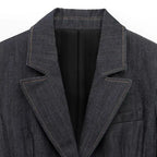 Women's Elegant Denim Blazer Loose Single Breasted Coat