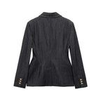 Women's Elegant Denim Blazer Loose Single Breasted Coat