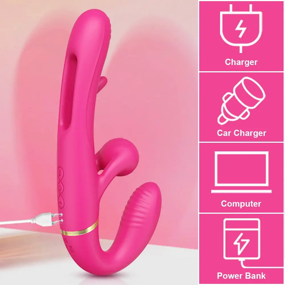 Strapless Strap On G Spot Dildo Vibrator Double-Ended Vibrating Flapping Vibrators Adult Sex Toys for Women Lesbians
