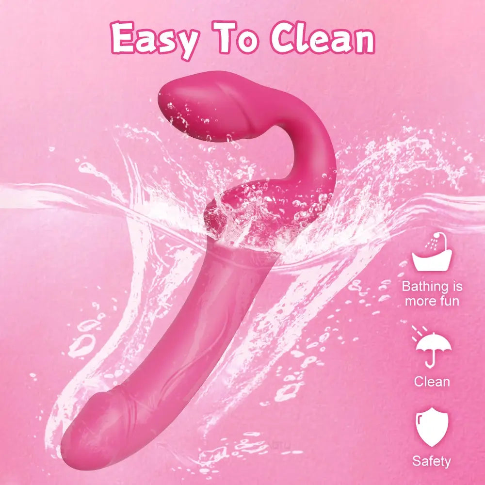 Strapless Strap On G Spot Dildo Vibrator Double-Ended Vibrating Flapping Vibrators Adult Sex Toys for Women Lesbians