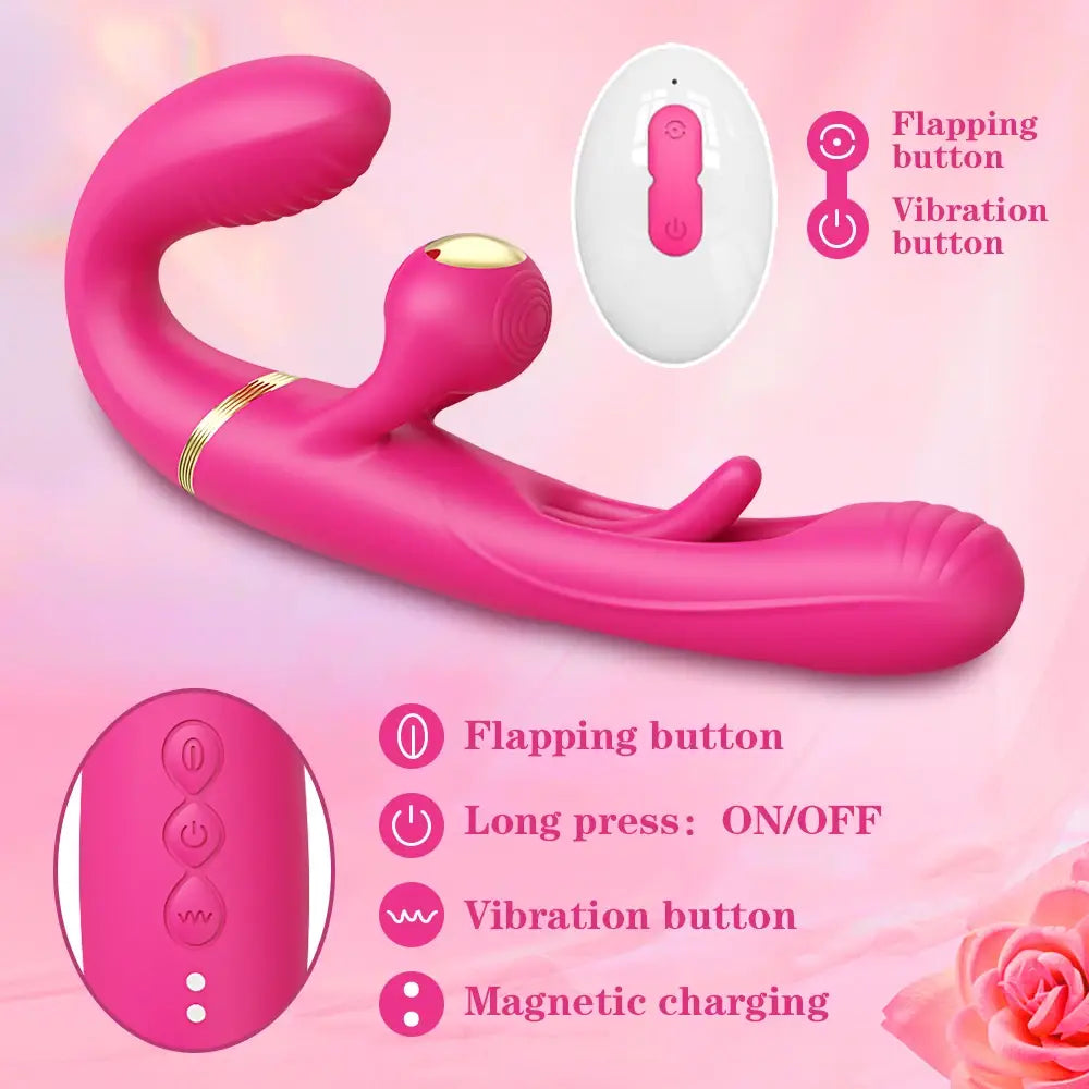 Strapless Strap On G Spot Dildo Vibrator Double-Ended Vibrating Flapping Vibrators Adult Sex Toys for Women Lesbians