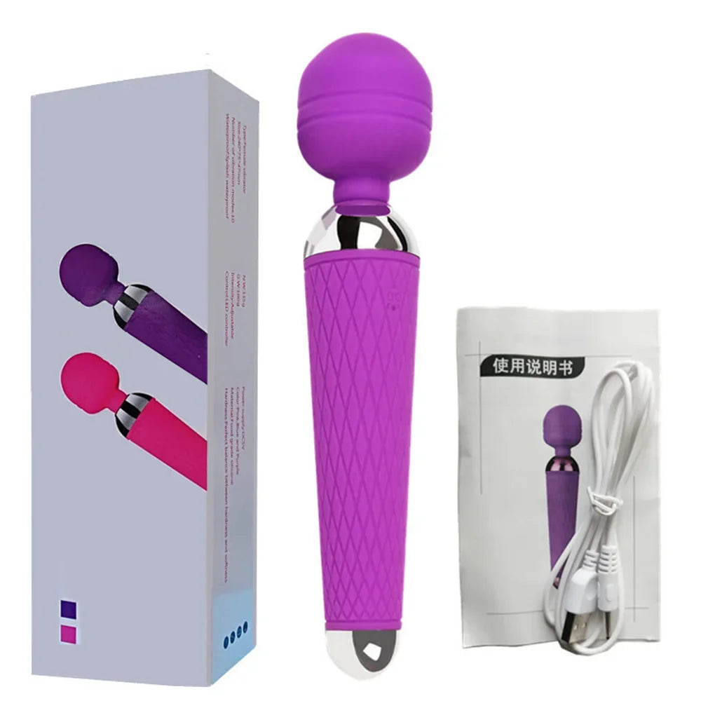 20-Speed AV Wand Vibrator Clitoral and G-Spot Stimulator
