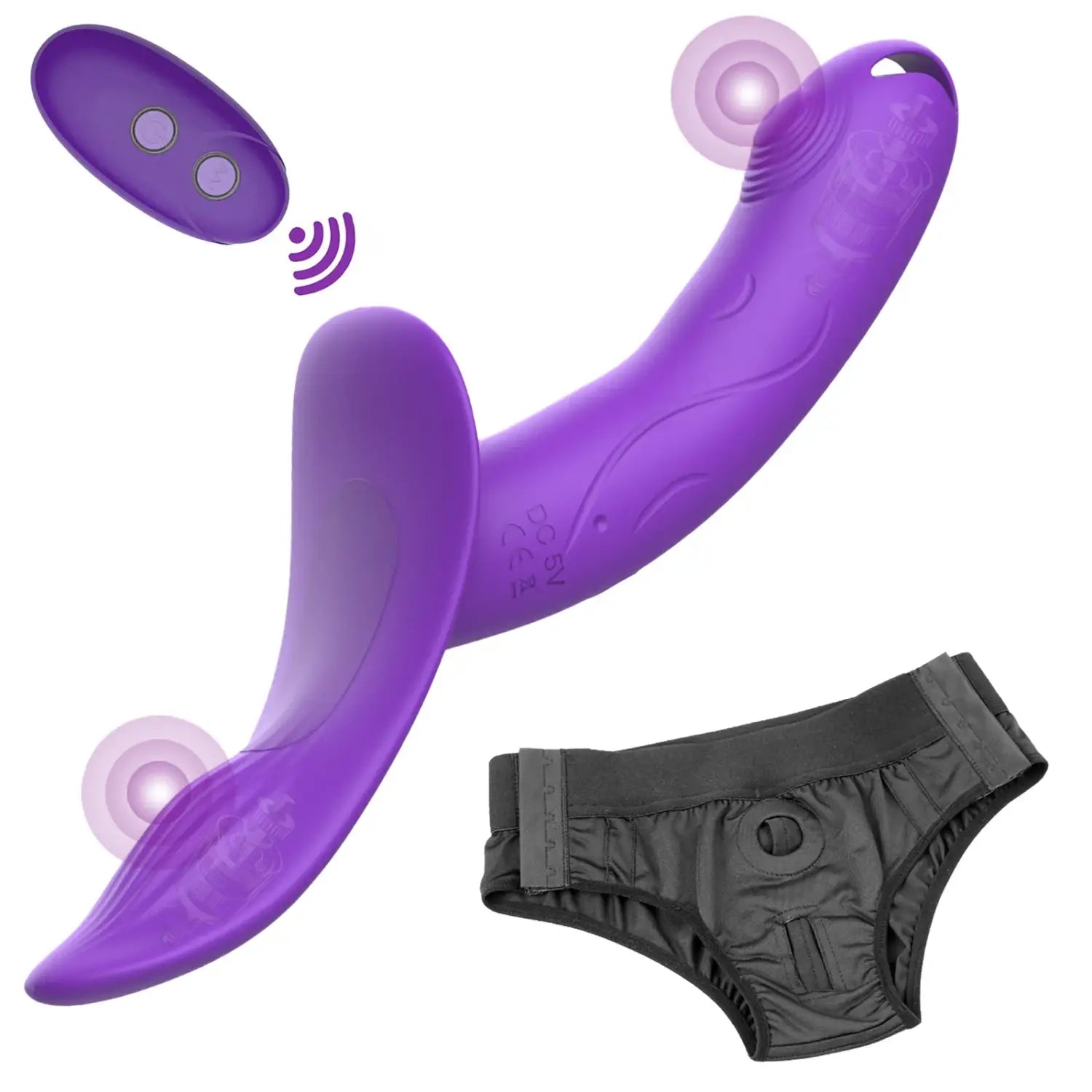 7 Speeds Wearable Double Vibrators For Women Lesbian Couples USB Rechargeable Strapless Strap on Dildo Female Adults