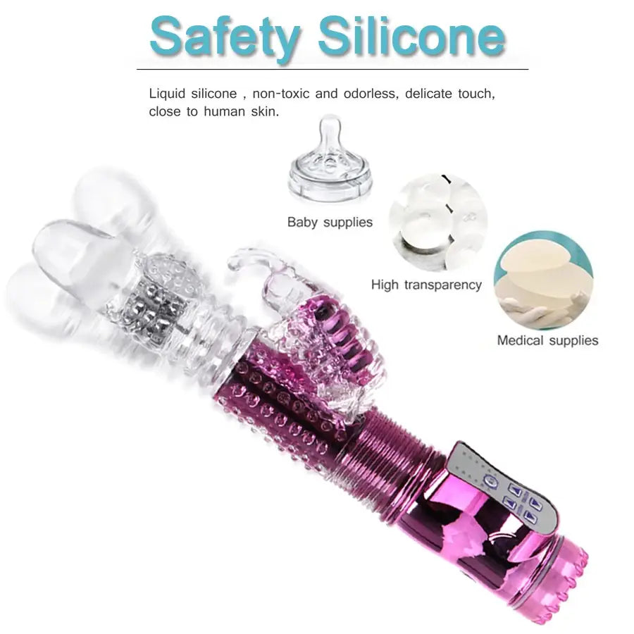 Rabbit Vibrator Telescopic Dildo Vibrator G-Spot Clit AV Stick Stimulator Vaginal Massager Sex Toys for Women Female