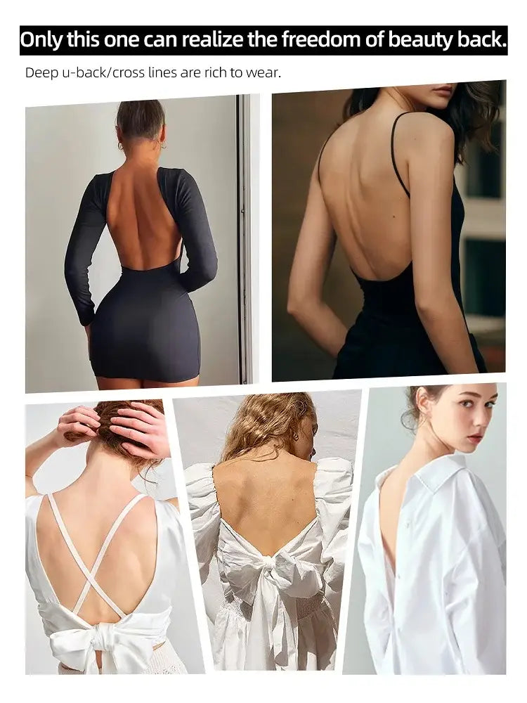 Musebree Women’s Lace Embroidery Backless Sexy Bras Ladies Push Up Bra Comfortable Breathable Seamless Bra Women Beauty