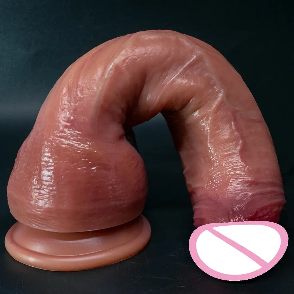 Huge Realistic Soft Dildo Masturbator Double-layer Silicone Sex Toy Suction Cup Adults