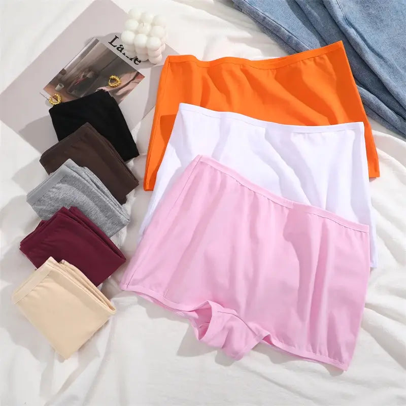 Women’s Panties Cotton Seamless Sports Boxers Underwear Female Solid Color Briefs Cozy Lingerie Intimate Underpants