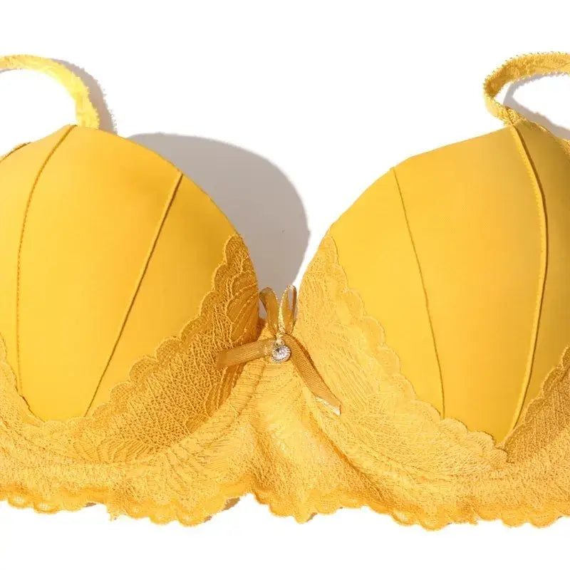 Hand Shap Foam Pad Bra Push Up Solid Color Floral Lace Bras for Women Underwire Brassiere 75B 80B 85B