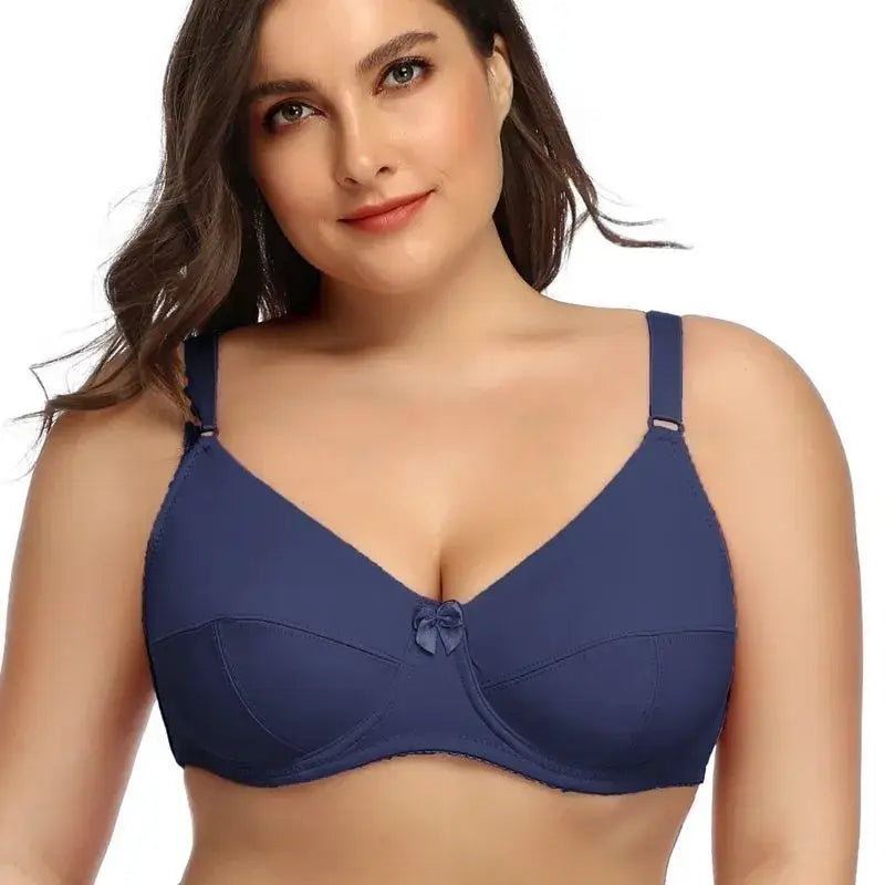Pure Color Plain Large Size Bra with wire for women non-padded bralette for big breast C D E F cup bras