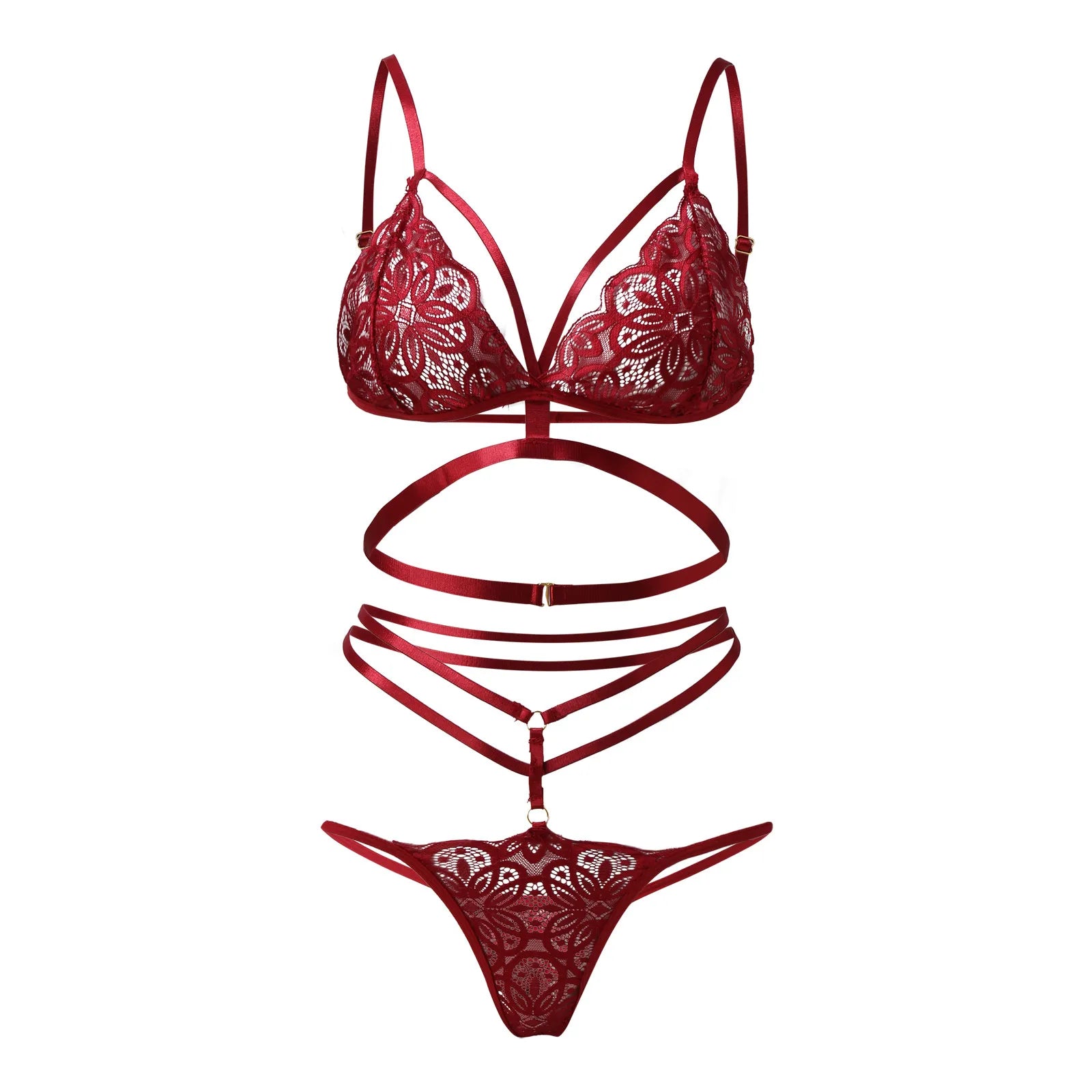 Women Sexy Lace Lingerie Fashion Wire Free Sexy Underwear Set For Women Plus Size Perspective Sexy Lingerie For Women