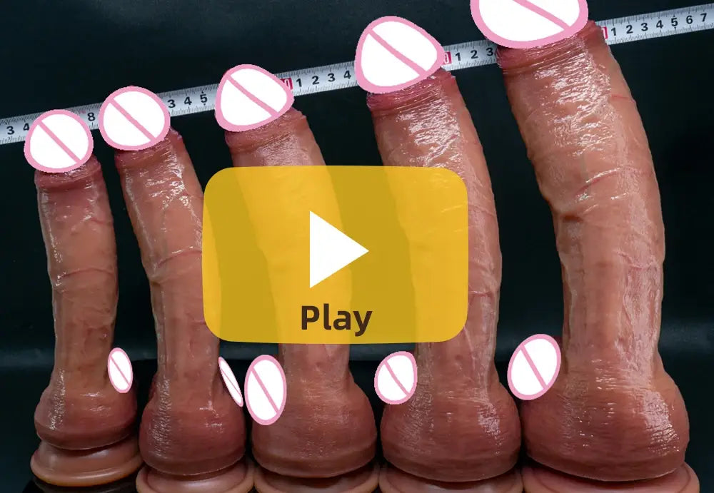 Huge Realistic Soft Dildo Masturbator Double-layer Silicone Sex Toy Suction Cup Adults