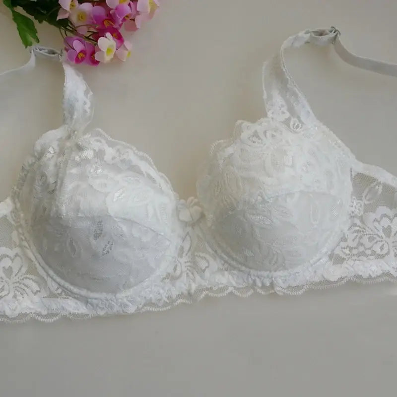 New Sexy Floral Lace Bras Women Summer Thin Push Up Brassiere Solid Color Comfort Breathable Underwear Female Fashion