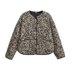 Women's Elegant Leopard Print Jacket Casual Long Sleeve Coat