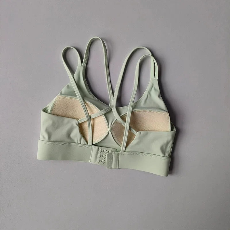 Women’s Color‑Block Shockproof Sports Bra