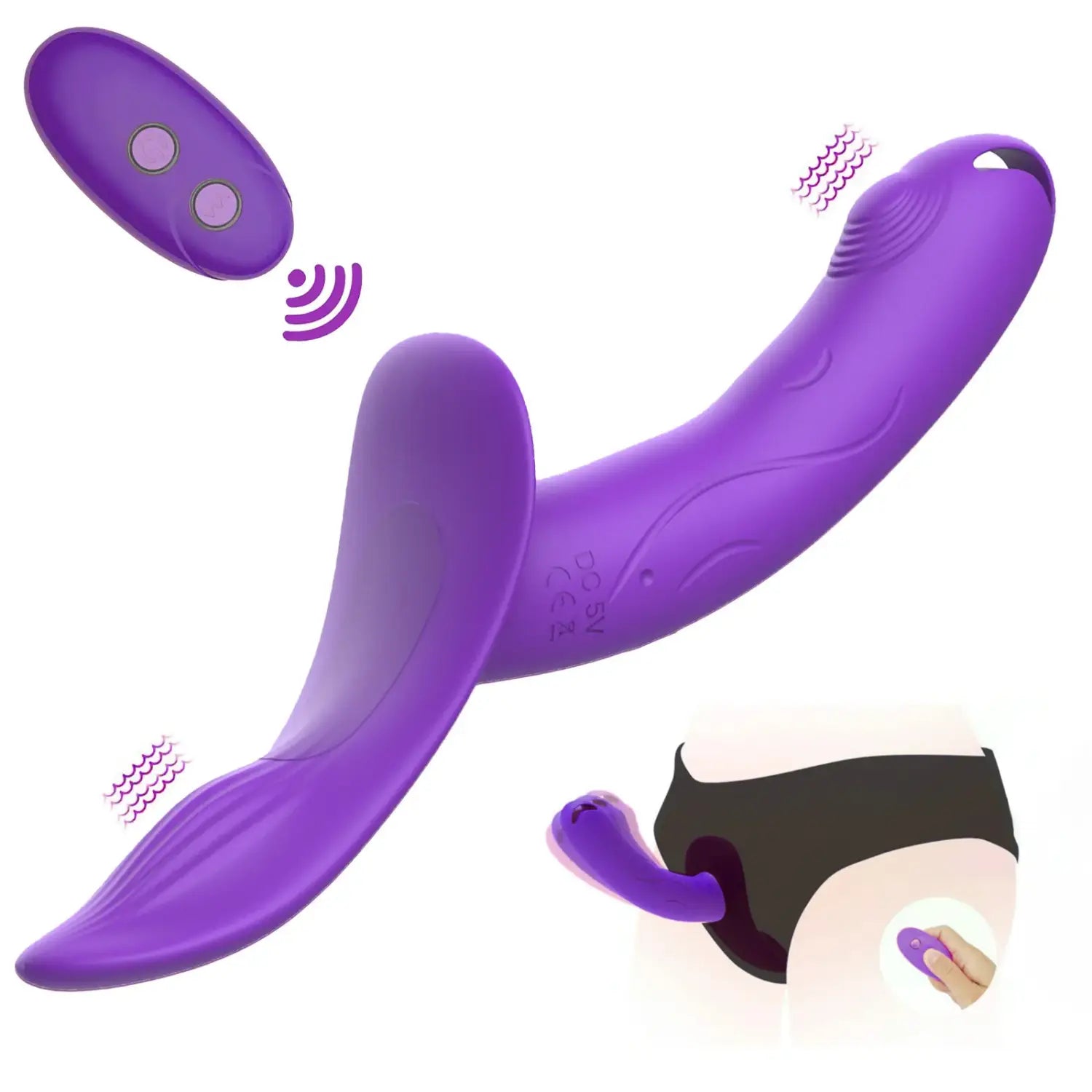 7 Speeds Wearable Double Vibrators For Women Lesbian Couples USB Rechargeable Strapless Strap on Dildo Female Adults