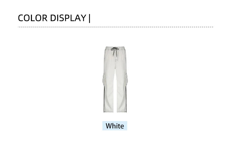 Pantalones deportivos de pierna ancha a rayas para mujer, tallas grandes, con cordones, cintura elástica, informales, holgados, para el trabajo, tendencia de moda 2025