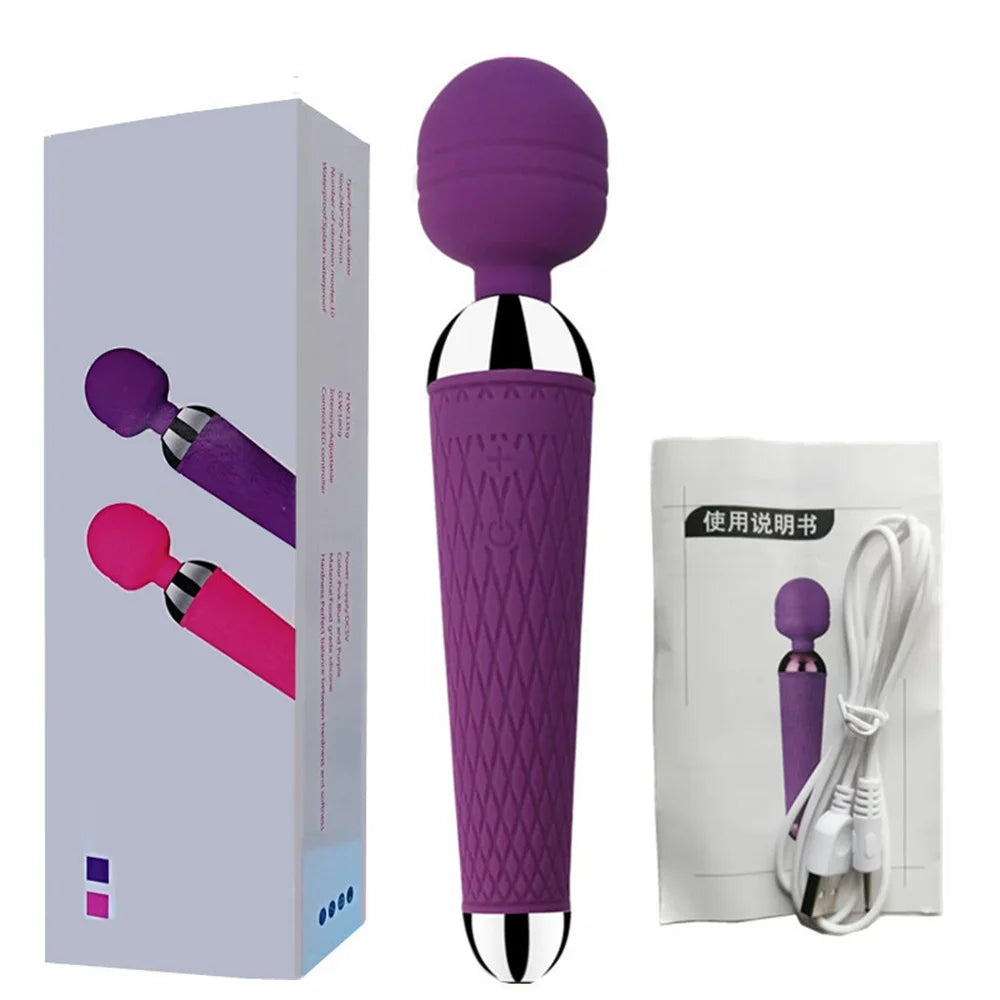 20-Speed AV Wand Vibrator Clitoral and G-Spot Stimulator