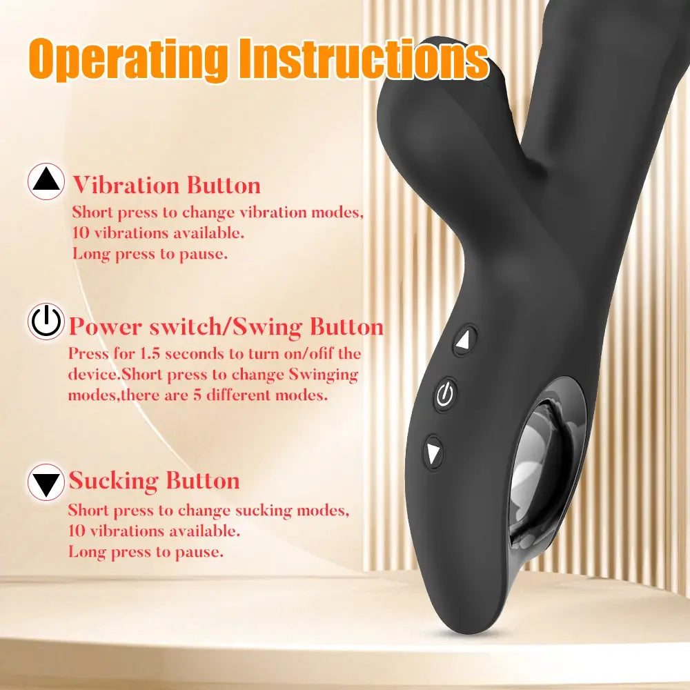 Female Clit Sucker Rabbit Vibrator Vibrating Sucking Swing Vagina GSpot Dildo Masturbator Three Motor Massager Sex Toy