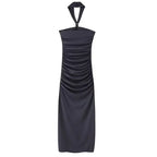 Women's Sexy Halter Bodycon Midi Dress Backless Party Dress