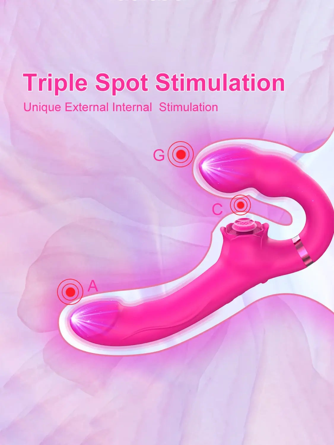 APP Strapless Strap-On G-Spot Dildo Vibrator Realistic Double-Ended Vibrating Butt Plug Anal Sex Toys for Women