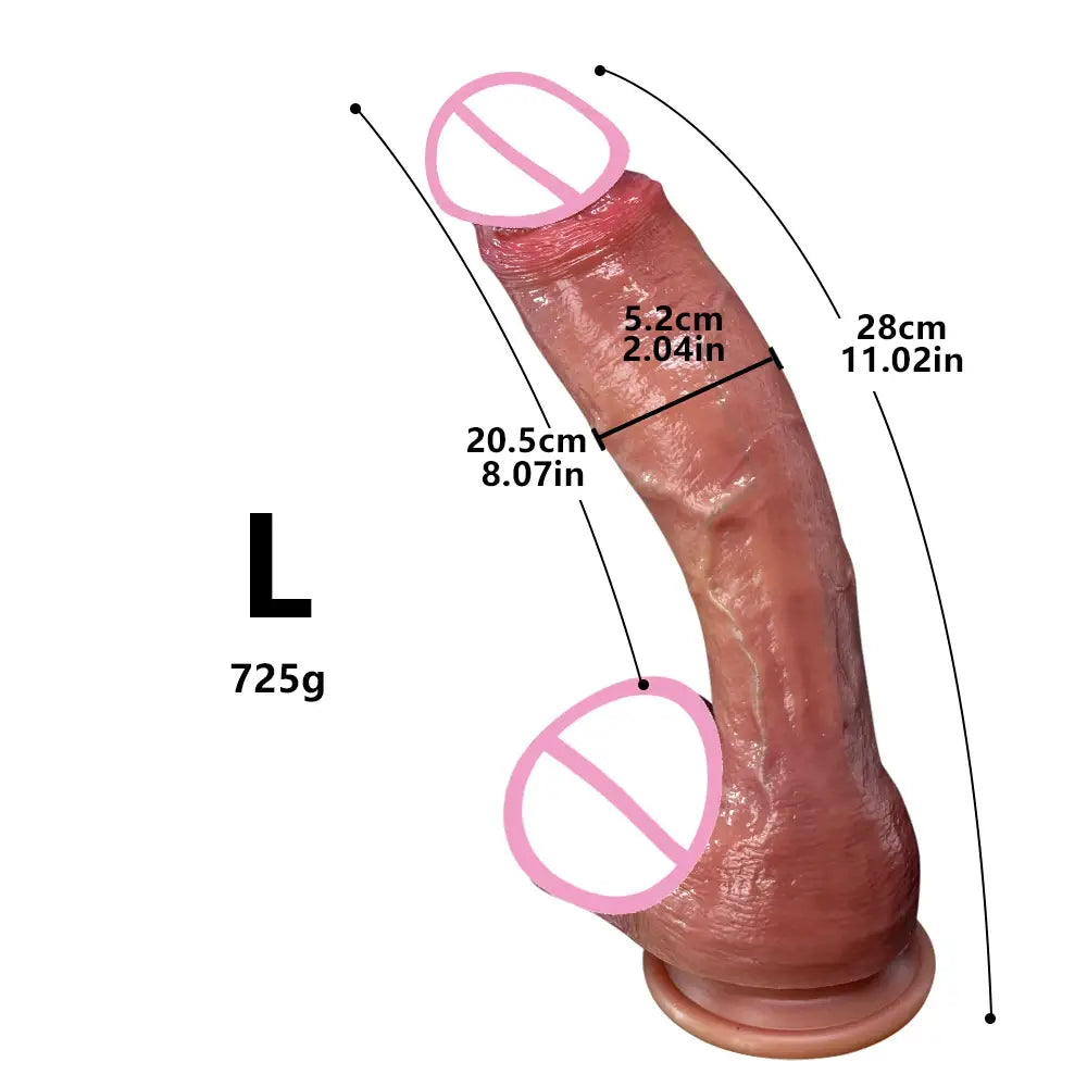 Huge Realistic Soft Dildo Masturbator Double-layer Silicone Sex Toy Suction Cup Adults