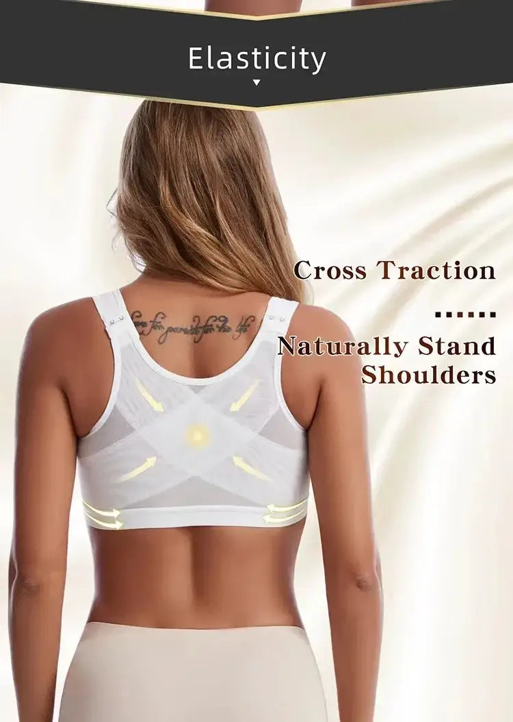 Vest Bras S-5XL Front Closure Posture Corrector Lift Up Bra Women Push Up Cross Back Underwear Shockproof Sports