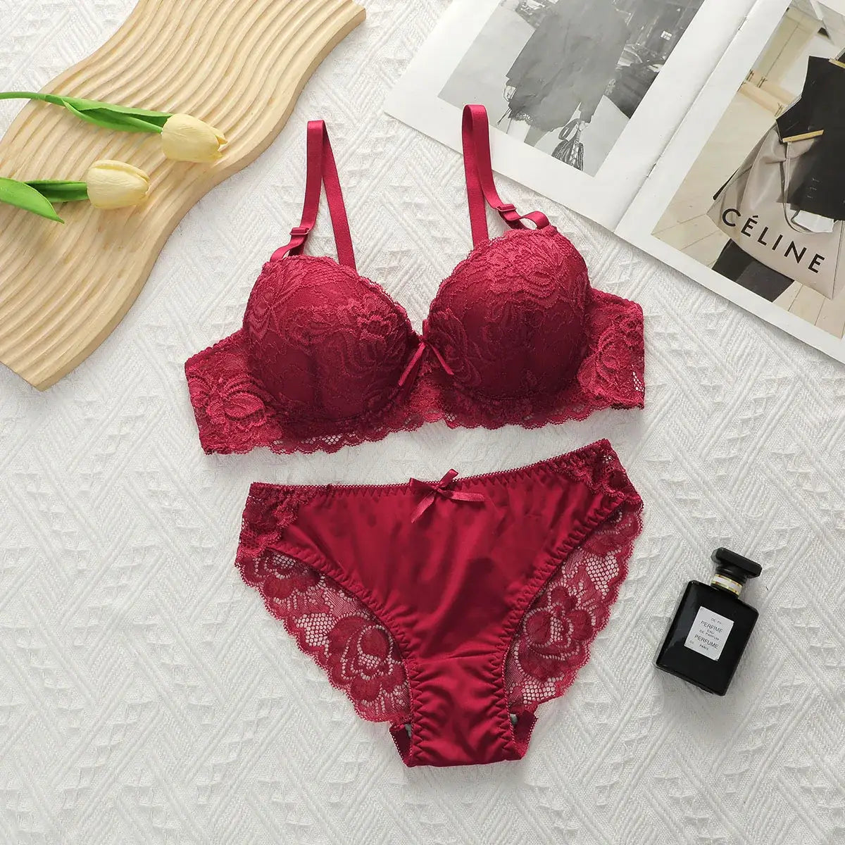 2-piece Sexy Multi-color Lingerie Set For Women’s Gathering Push Up Underwear For Women’s Flower Underwear Set A2155