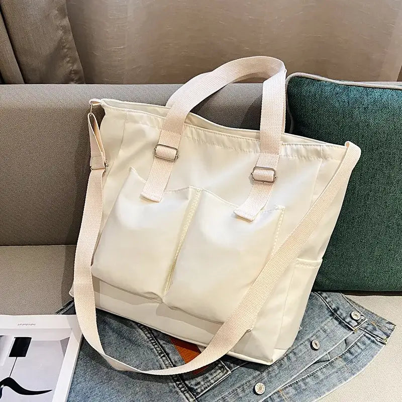Large Capacity Shopper Handbag With Multiple Pockets