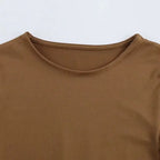 Women's Elegant Long Sleeve Bodysuit Slim Casual Top