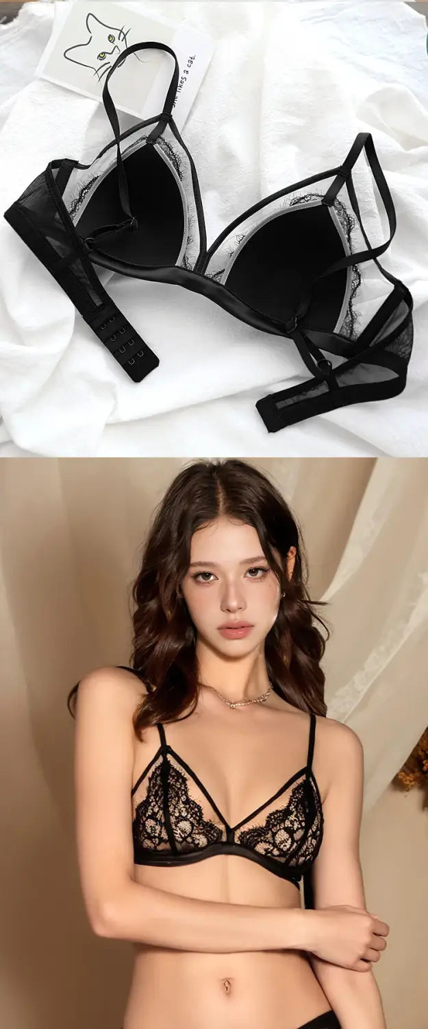 Women’s French Style Thin Lace Sexy Bras Ladies Sexy Lingerie Push Up Bra Breathable Comfortable Wireless Bra Bralette
