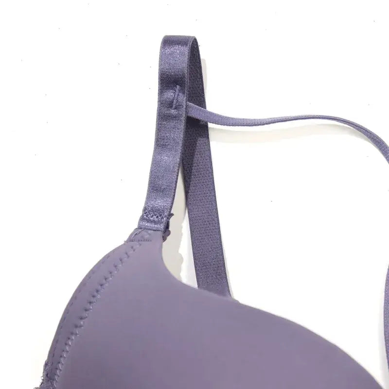 Beauwear Simple Solid T-Shirt Bra for Women Comfy Breathable Cut Out Push Up Bra with Foam