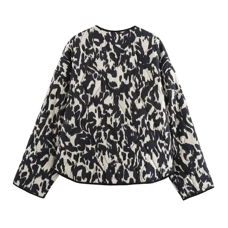 Women's Casual Zebra Print Jacket Loose Oversize Coat