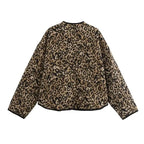 Women's Elegant Leopard Print Jacket Casual Long Sleeve Coat
