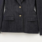 Women's Elegant Denim Blazer Loose Single Breasted Coat