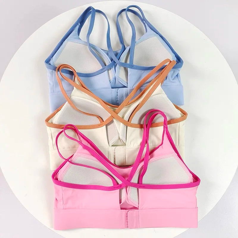 Women’s Color‑Block Shockproof Sports Bra