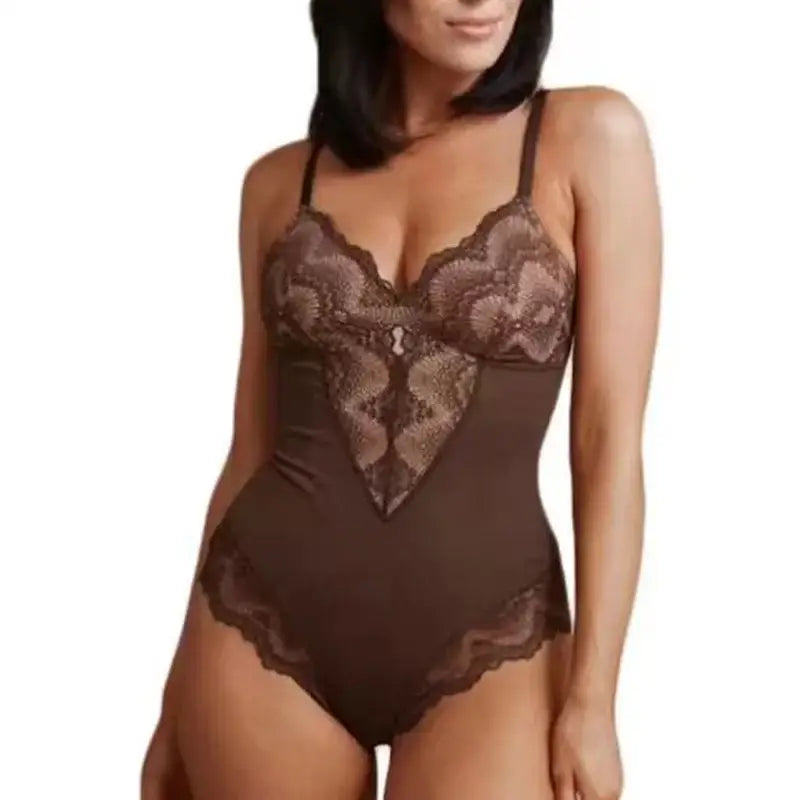 Lady's Spaghetti Strap Sexy Lace Bodysuit