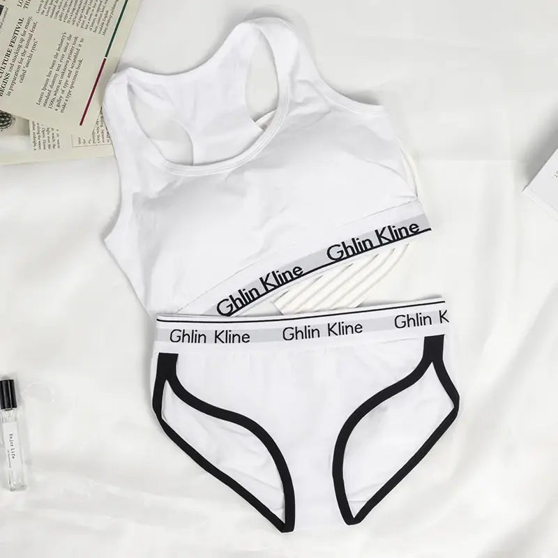 Kit Sports Bra Panty Set Body Shaped Sponge Pad Vest with Underwear