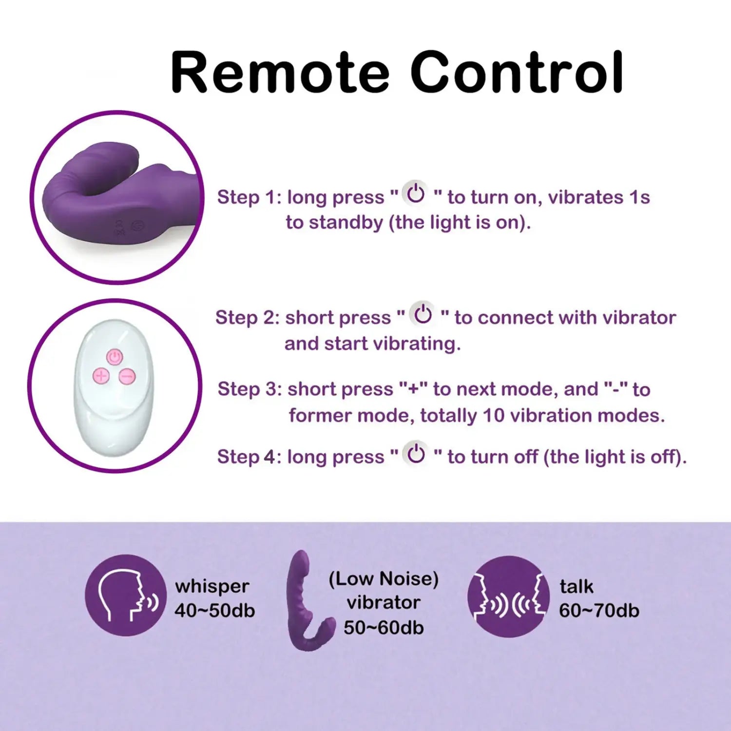 Strapless Strap-on Dildo Vibrator with Remote Control for Women Lesbian Couples G-Spot Double-Ended Adult Sex Toys