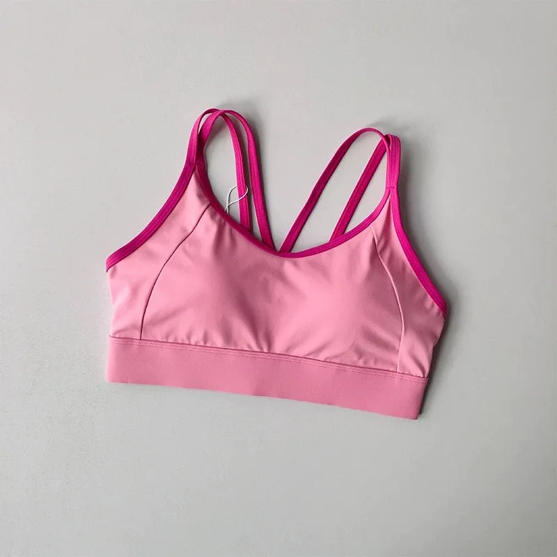 Women’s Color‑Block Shockproof Sports Bra