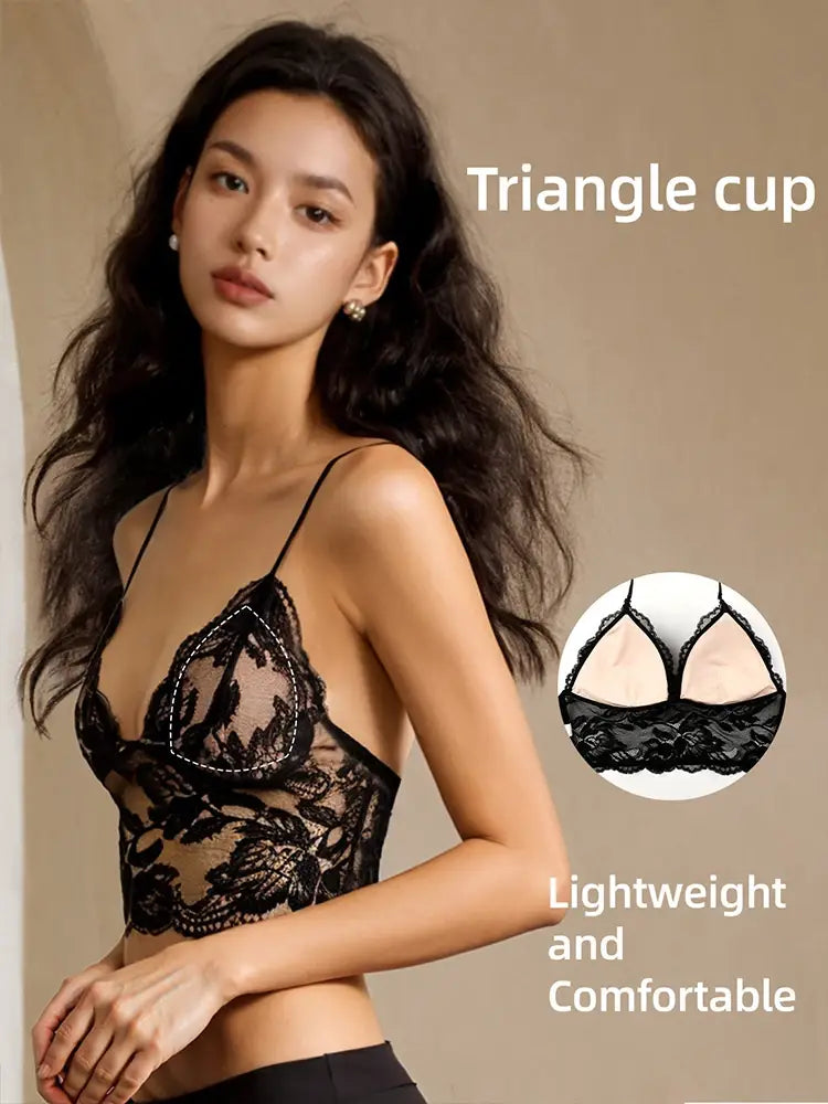 Musebree Women’s Lace Embroidery Backless Sexy Bras Ladies Push Up Bra Comfortable Breathable Seamless Bra Women Beauty
