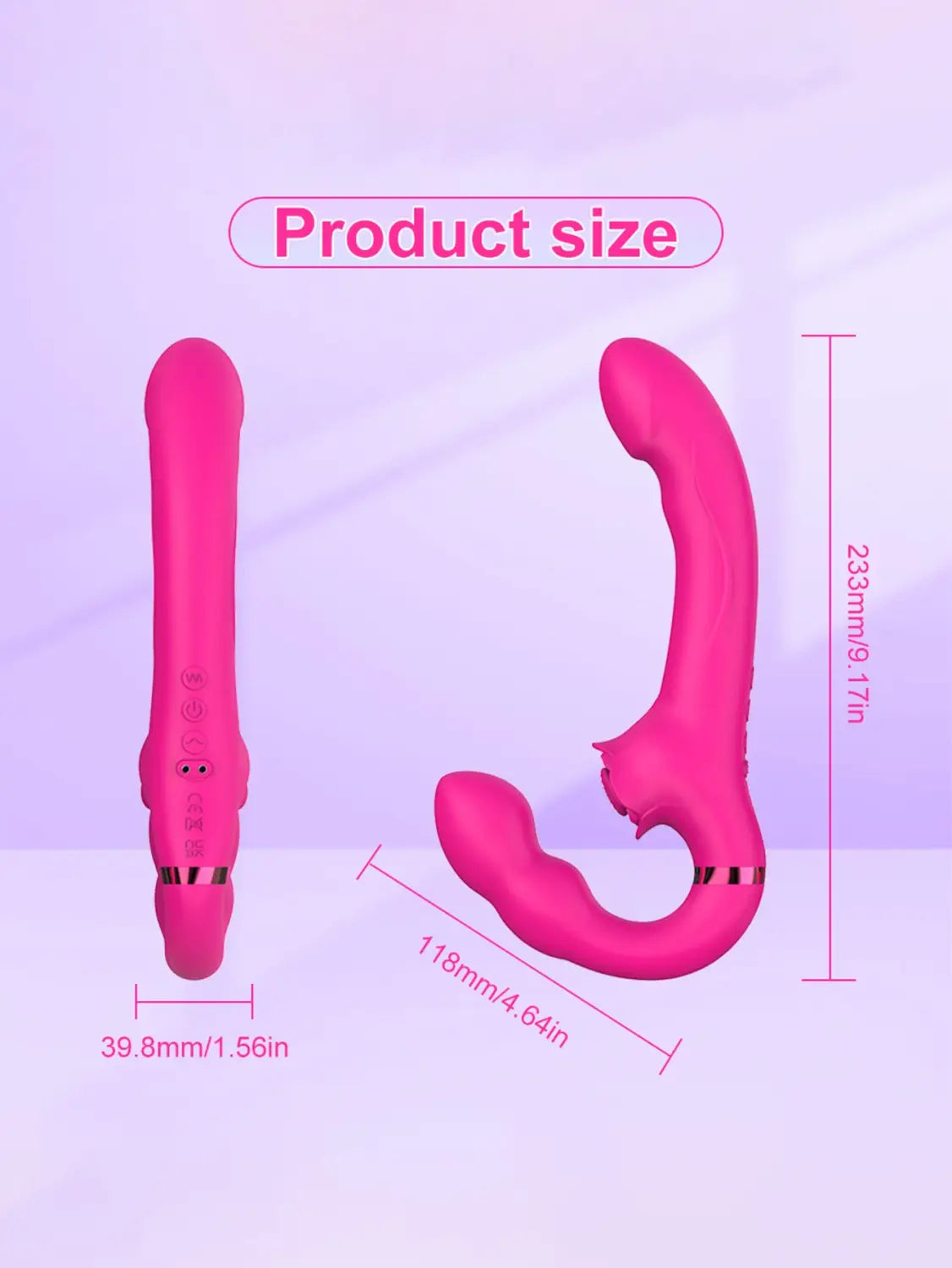 APP Strapless Strap-On G-Spot Dildo Vibrator Realistic Double-Ended Vibrating Butt Plug Anal Sex Toys for Women
