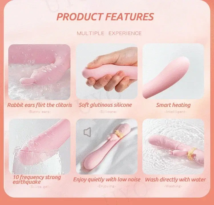 vibrator for woman sex toy Silicone Rabbit Vibrator USB Rechargeable Waterproof G-Spot Stimulating Clitoral Stimulator