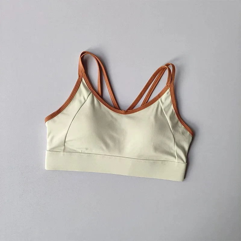 Women’s Color‑Block Shockproof Sports Bra