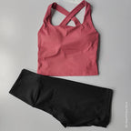 Ladies Sports Bra and Shorts Set Activewear