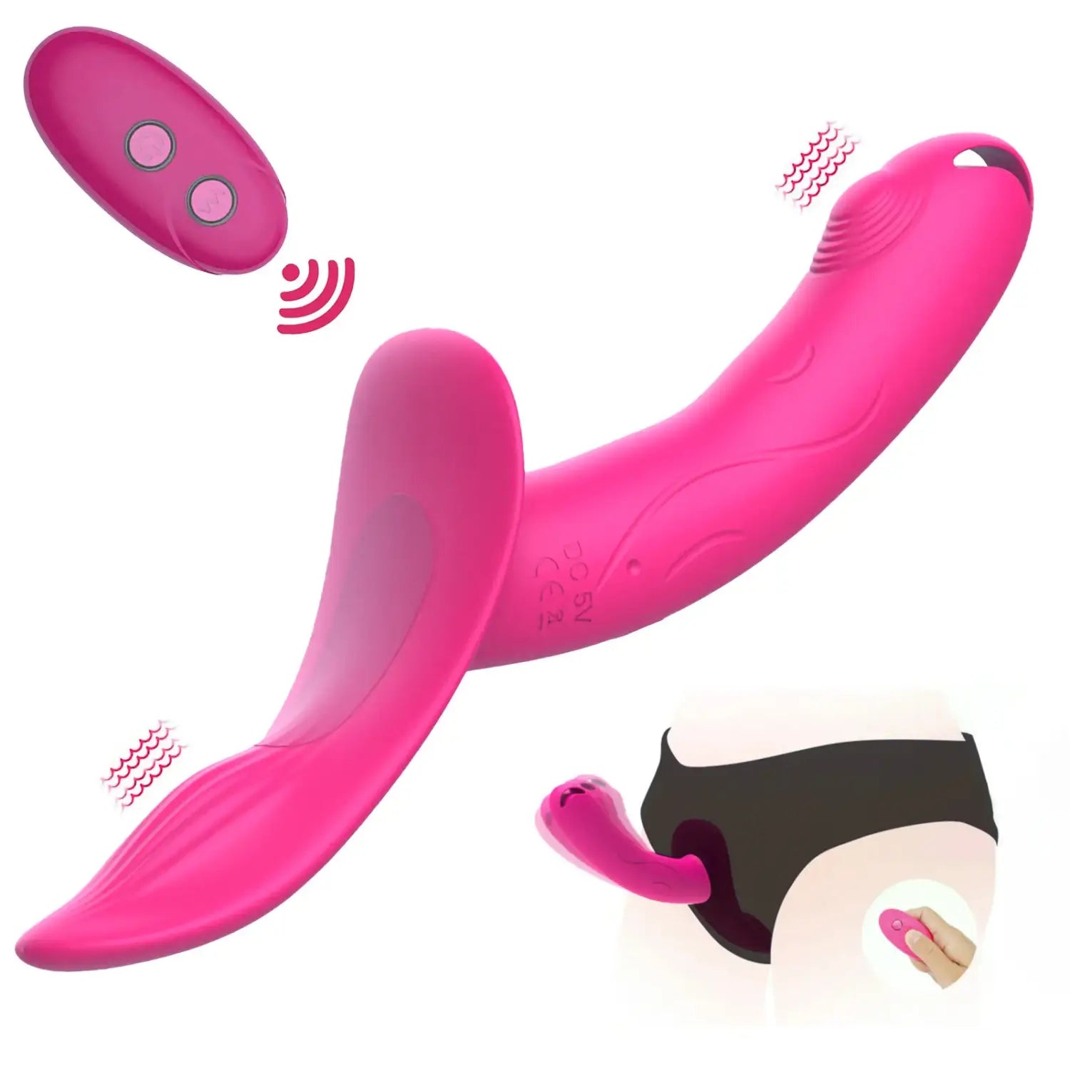 7 Speeds Wearable Double Vibrators For Women Lesbian Couples USB Rechargeable Strapless Strap on Dildo Female Adults
