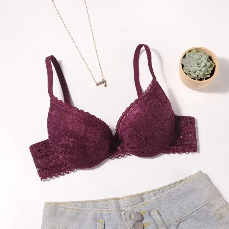 Beauwear Small Size Bras for Women Lace Molded Cup Bra with Wire No Pad 75B 80B 85B
