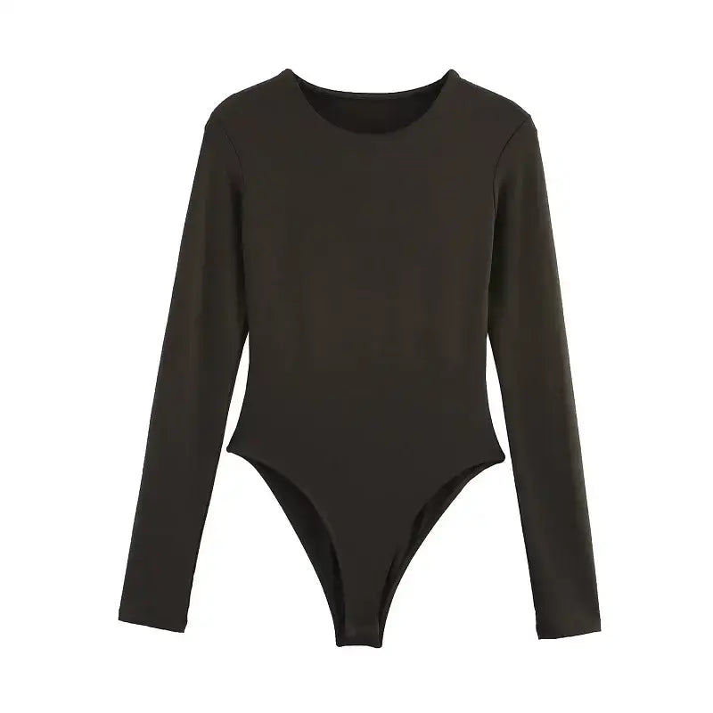 Women's Elegant Long Sleeve Bodysuit Slim Casual Top